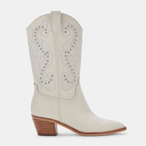 NWT Dolce Vita SULA - Studded Ivory Leather - Western Bootie